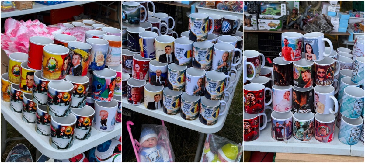 FOTO: Căni cu Georgescu, Simion, Putin, Ceaușescu sau Dani Mocanu au fost puse la vânzare la Târgul de Fete de pe Muntele Găina
