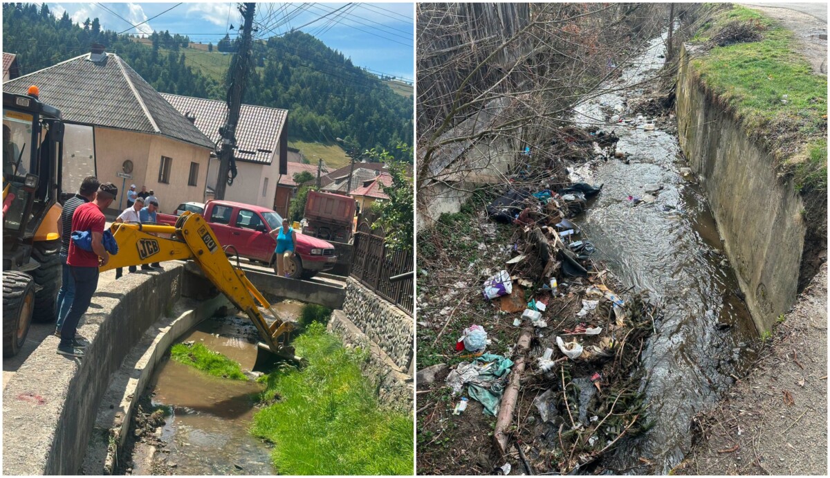 FOTO: Acțiune de decolmatare și igienizare a Văii Caselor, la Câmpeni. Primăria, avertisment pentru cei care aruncă deșeuri
