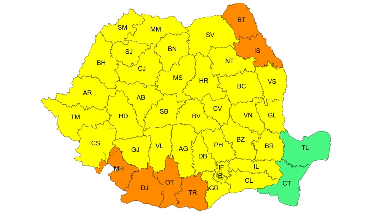 Cod galben de caniculă anunțat sâmbătă în Alba și cea mai mare parte a țării. Temperaturile vor ajunge la 37 de grade