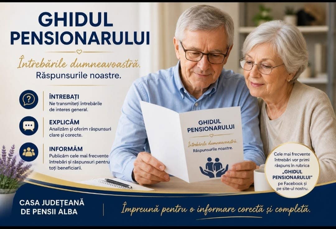 Aveți nelămuriri despre pensie? Casa de Pensii Alba pregătește un ghid pentru pensionari. Cum pot fi trimise întrebări