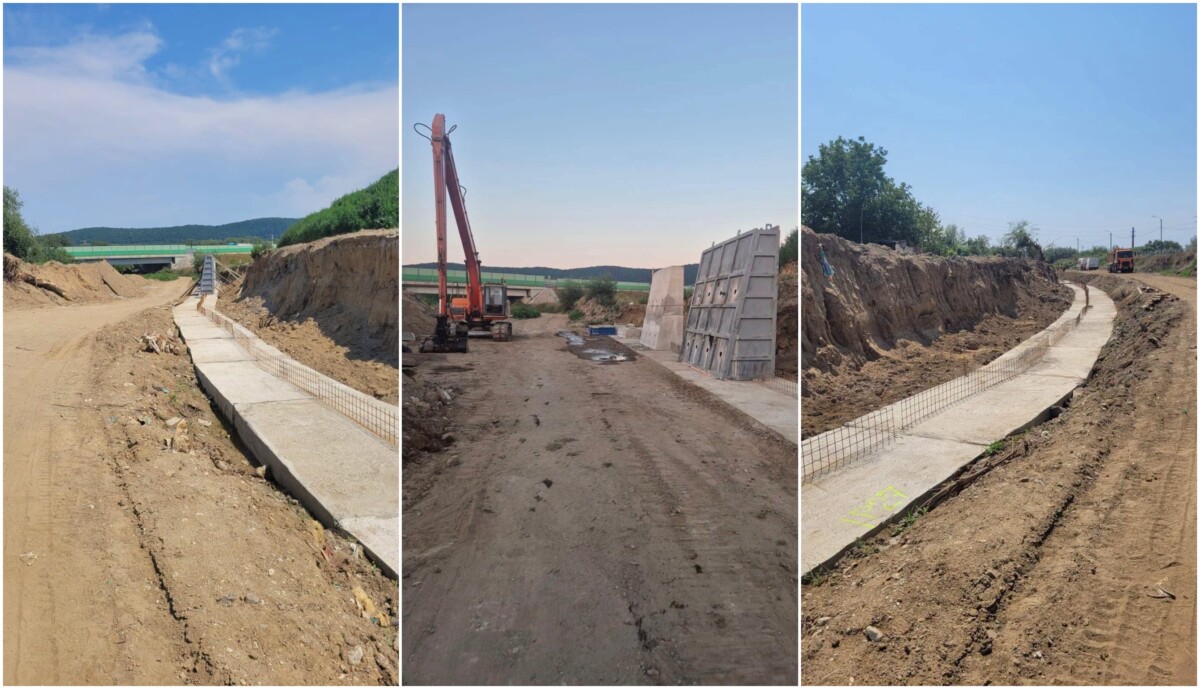 VIDEO Lucrările de regularizare a râului Aiudel avansează. Investiție de 114,8 milioane lei pentru reducerea riscului la inundații