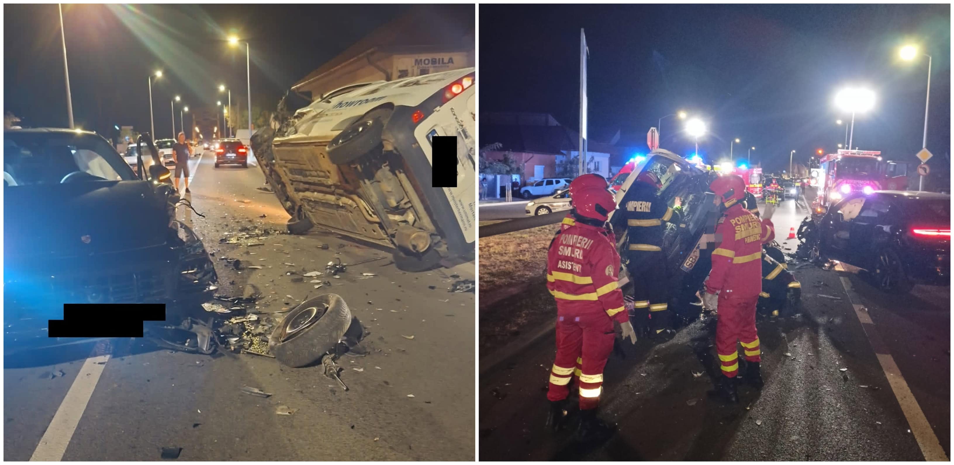 FOTO: ACCIDENT RUTIER GRAV la Alba Iulia: Impact între două autoturisme, în zona podului de peste râul Mureș